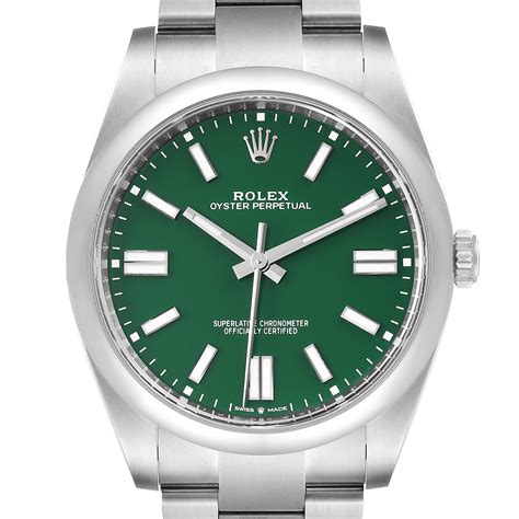 rolex perpetual green face|rolex oyster perpetual 41mm.